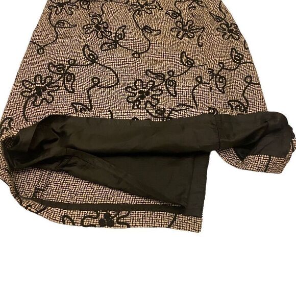 Talbots‎ Wool Tan and Black Floral Pencil Skirt Sz 14 - Picture 8 of 10